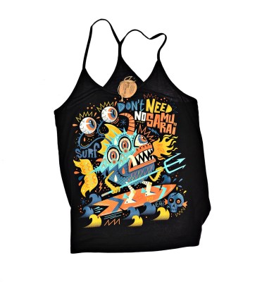  Top Gone Surfing Strap Vest Black