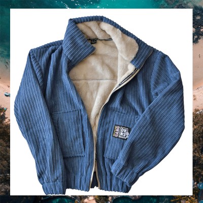 Dusty Blue Corduroy Teddy Jacket