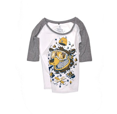 Shirt Ice Bear Yellow 3/4 Raglan Tee 